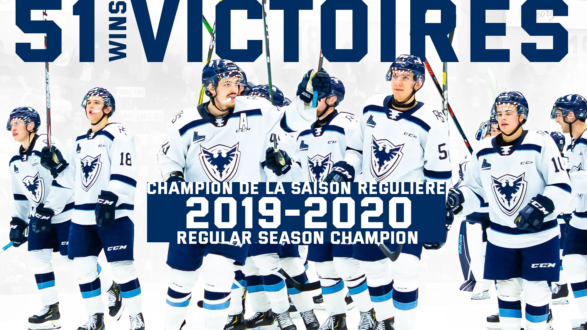 THE UNFINISHED 2019-20 SEASON: COVID-19... While the Sherbrooke Phoenix and the Moncton Wildcats had already reached the 50-win mark, Thursday, March 12th 2020 will forever be etched in the memory of all QMJHL fans. That day, the 2019-20 season had just been interrupted, supposedly temporarily… due to the Coronavirus (COVID-19) pandemic. The 2019-20 campaign never got going again, so much so that only 572 of the 613 regular season games were played, with the Sherbrooke Phoenix being declared champion. As for the playoffs, they had to be cancelled...