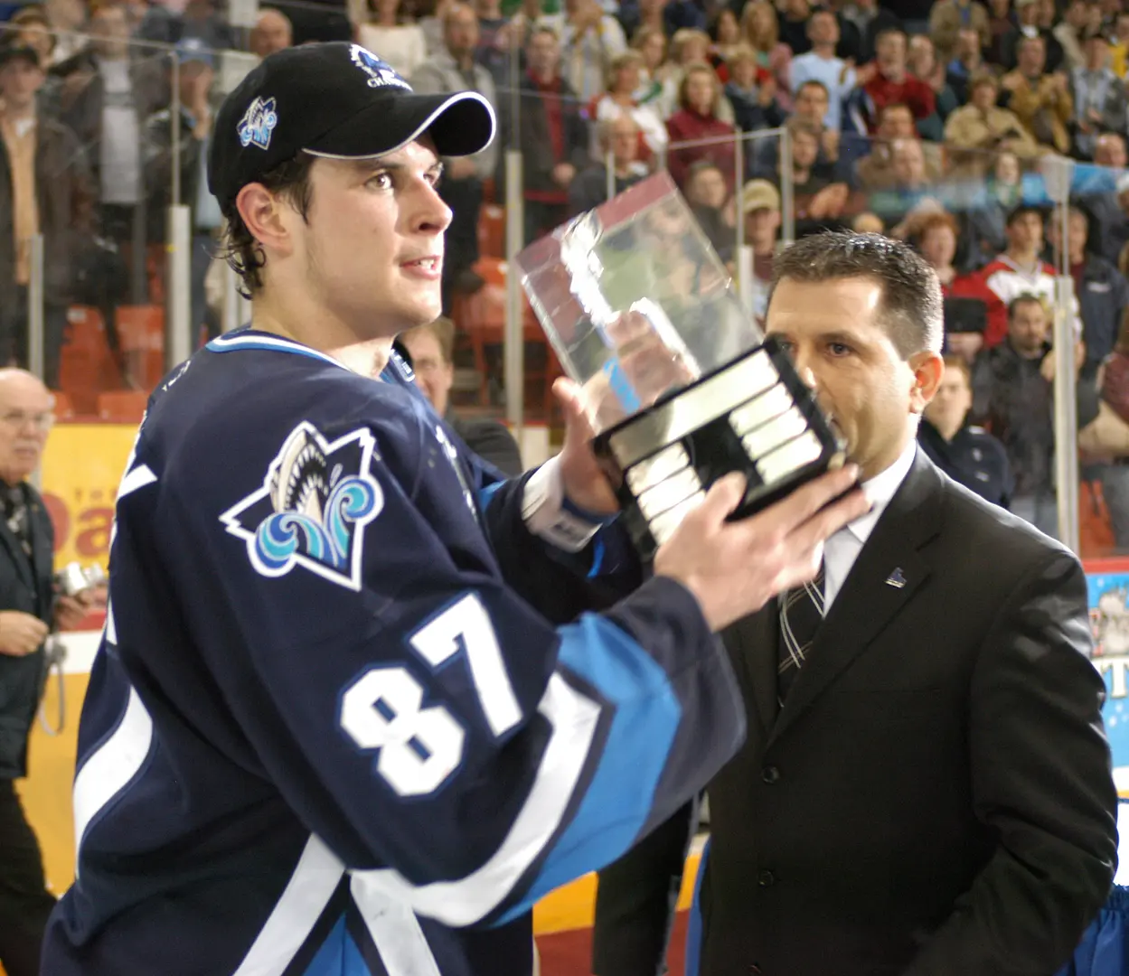 Sidney Crosby - he will add an individual honor to his collection. At the end of the 2005 playoffs, he was awarded the Guy Lafleur Trophy as the playoffs' most valuable player.